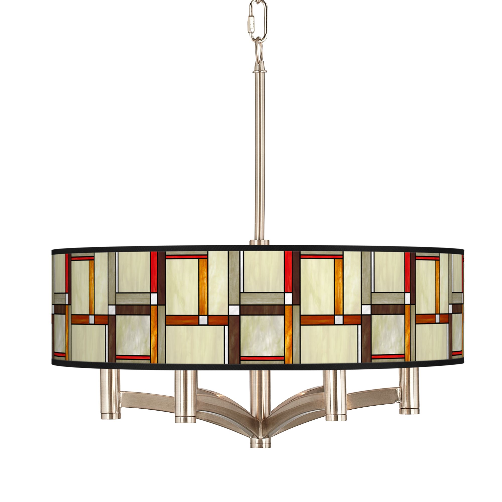 Modern Squares Ava 6-Light Nickel Pendant Chandelier