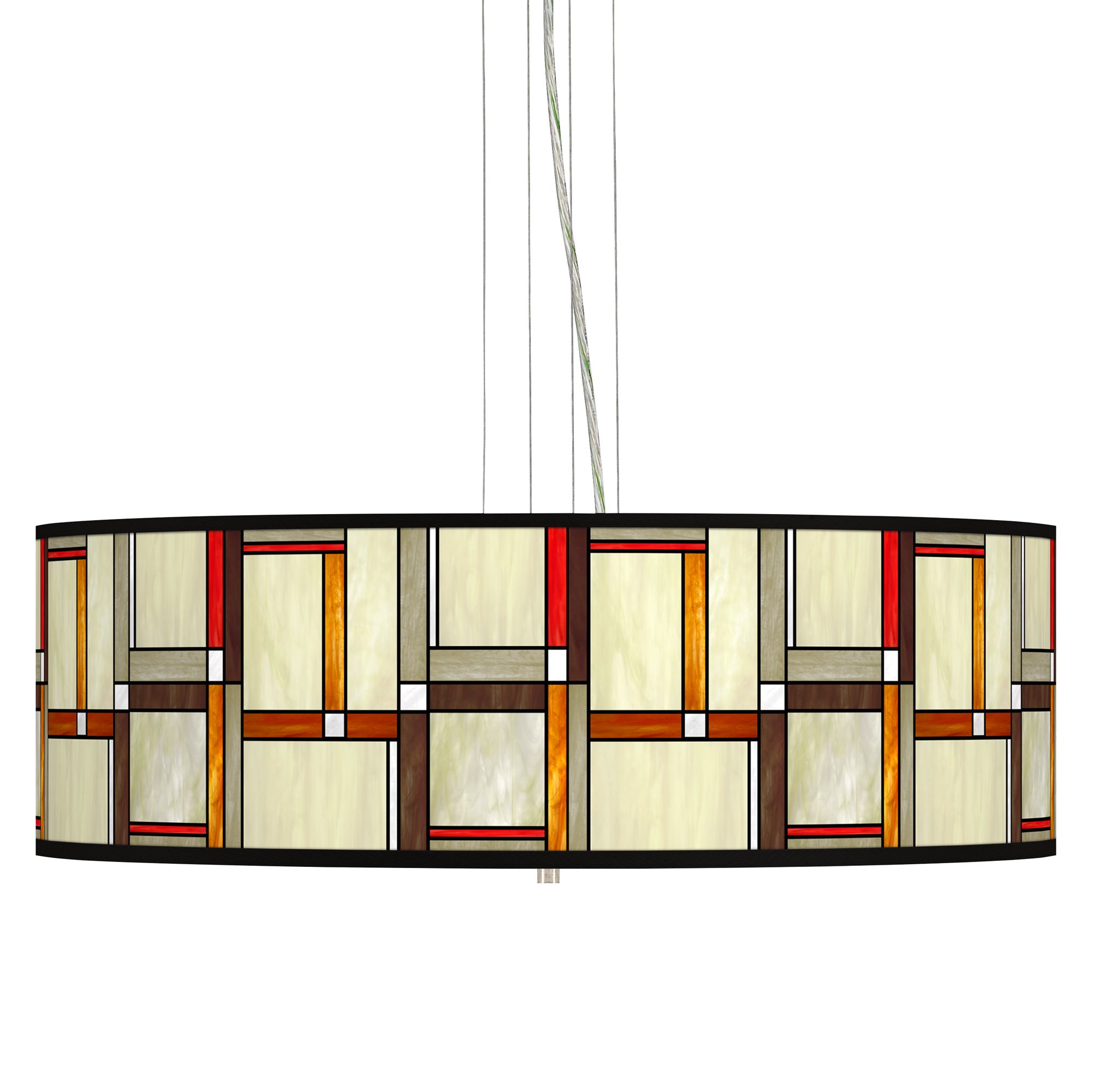 Modern Squares Giclee 24" Wide 4-Light Pendant Chandelier