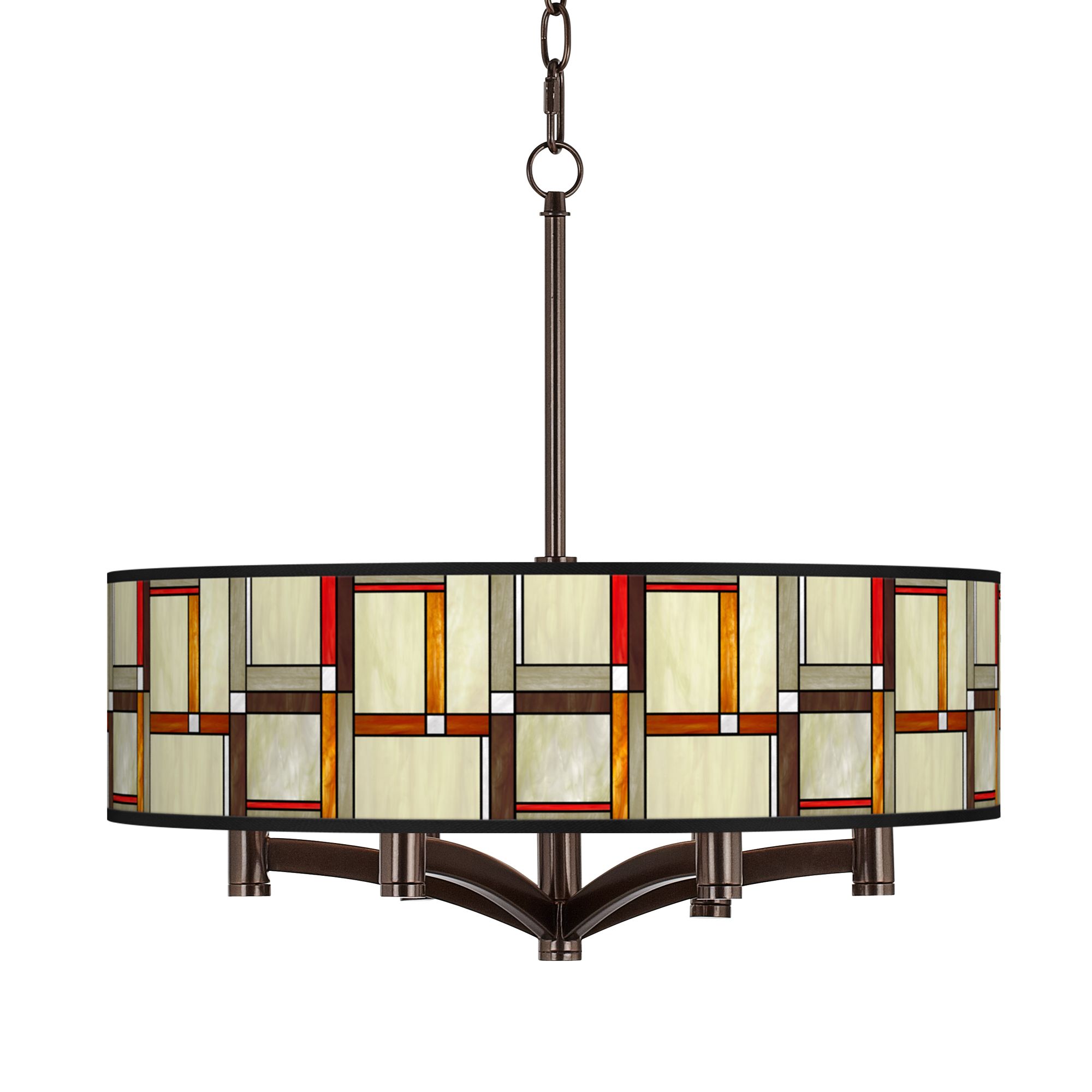 Modern Squares Ava 6-Light Bronze Pendant Chandelier