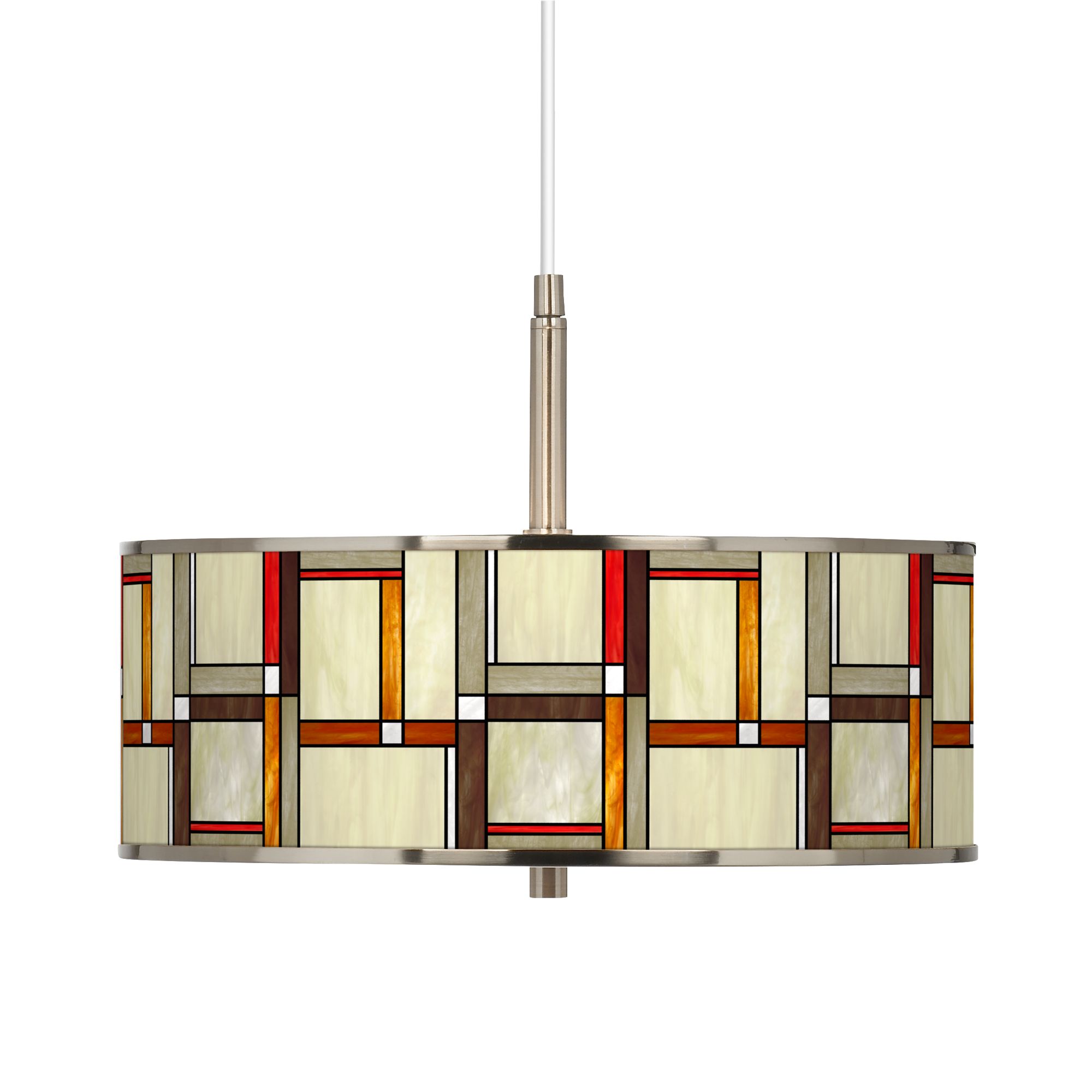 Modern Squares Giclee Glow 16" Wide Pendant Light