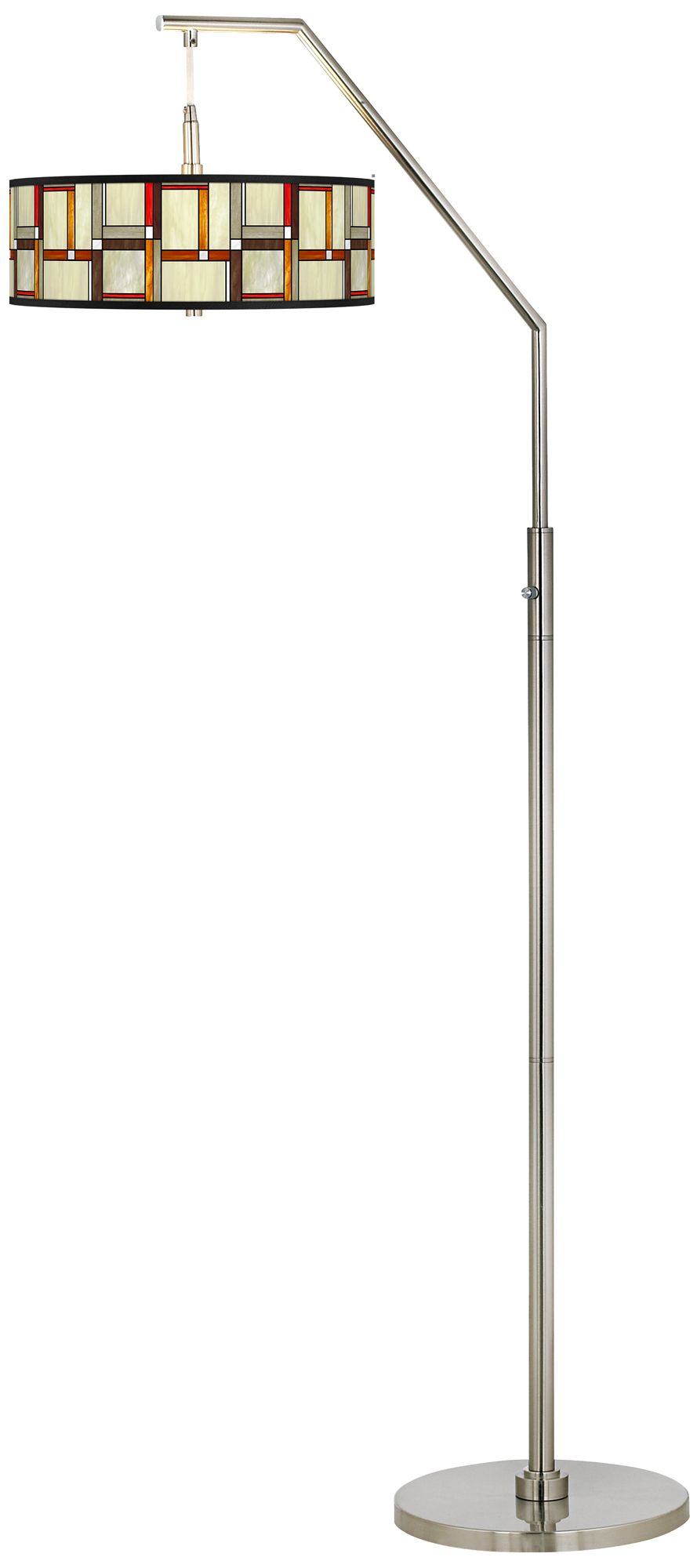 Modern Squares Giclee Shade Arc Floor Lamp