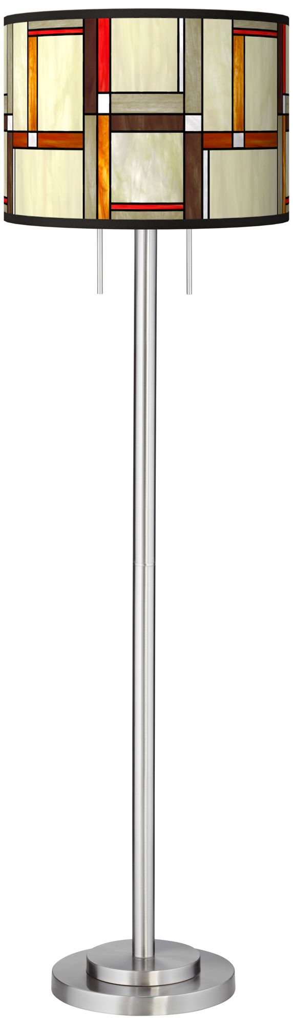 Modern Squares Giclee Brushed Nickel Garth Floor Lamp