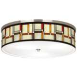 Modern Squares Giclee Nickel 20 1/4&quot; Wide Ceiling Light