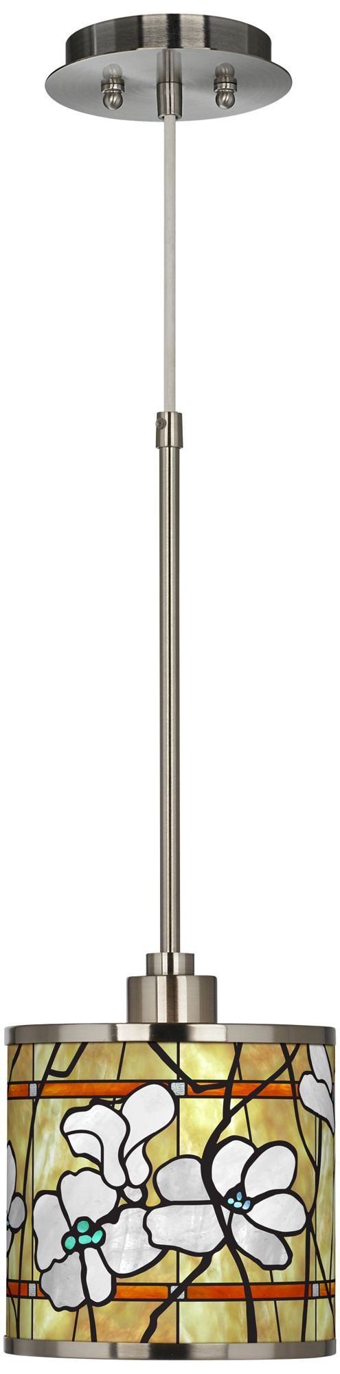 Magnolia Mosaic Giclee Glow Mini Pendant Light