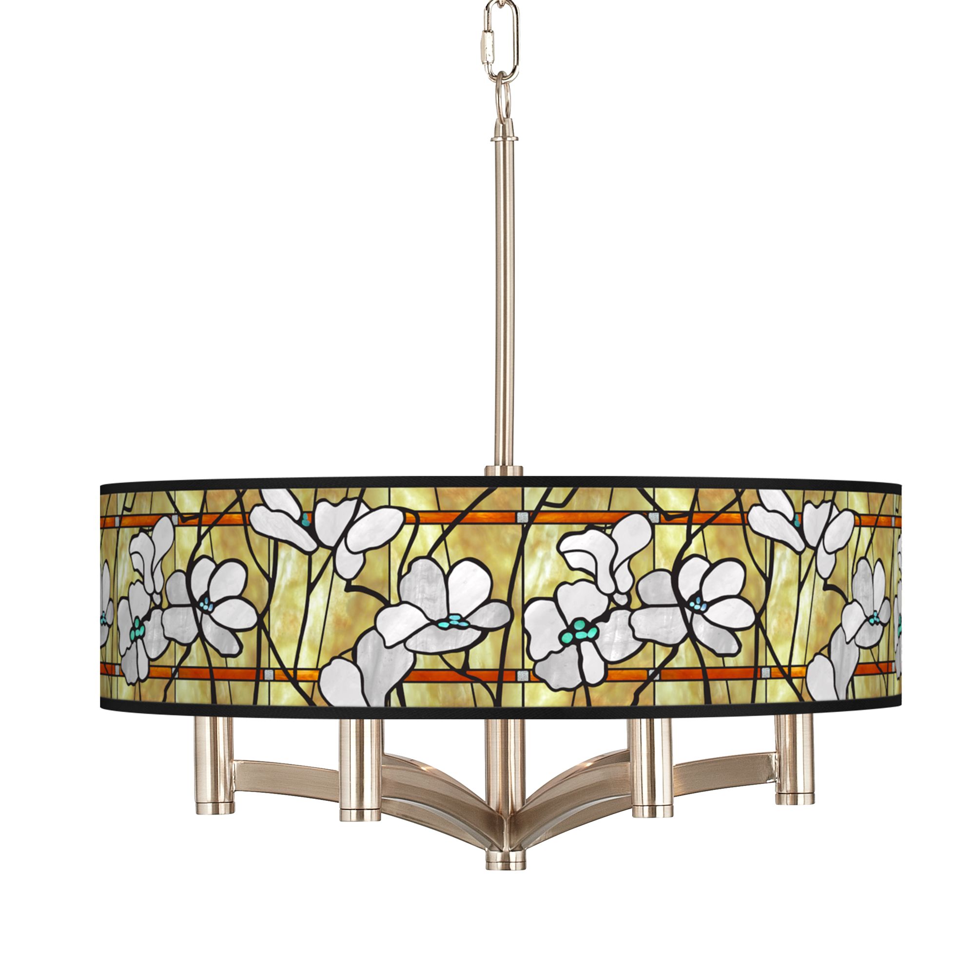 Magnolia Mosaic Ava 6-Light Nickel Pendant Chandelier