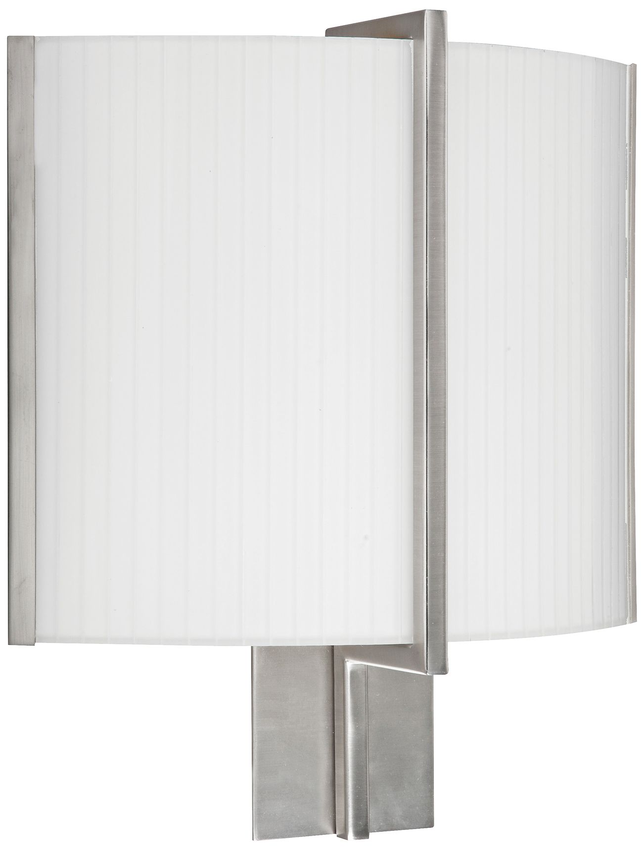Delany 15" High Satin Nickel LED Wall Sconce w/ White Shade