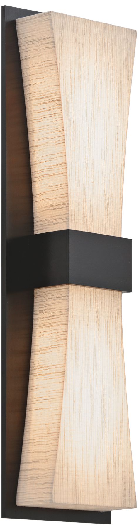 Aberdeen 19" High Espresso LED Wall Sconce with Jute Shade