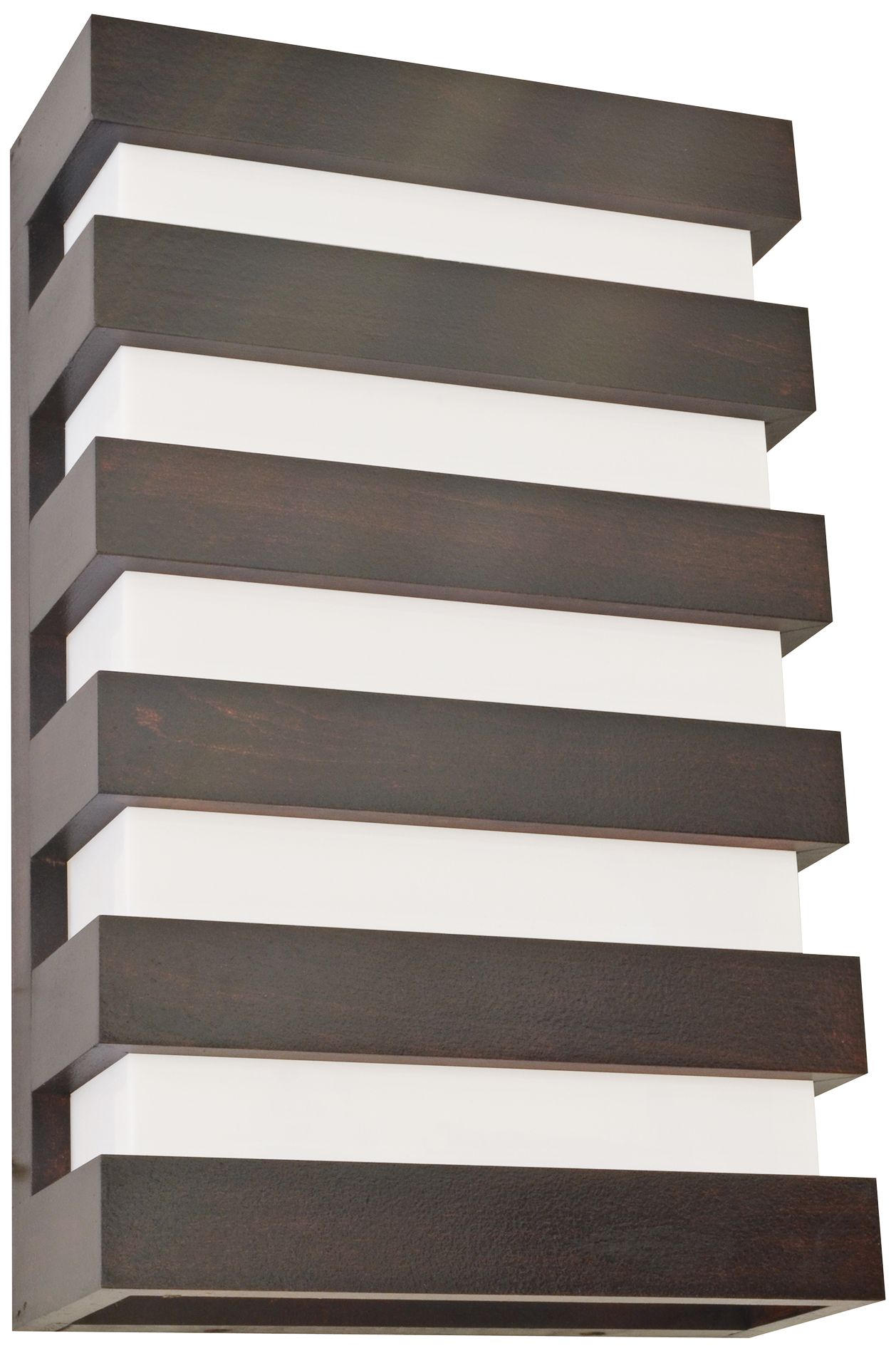 Wells 12" High Espresso Slats LED Wall Sconce