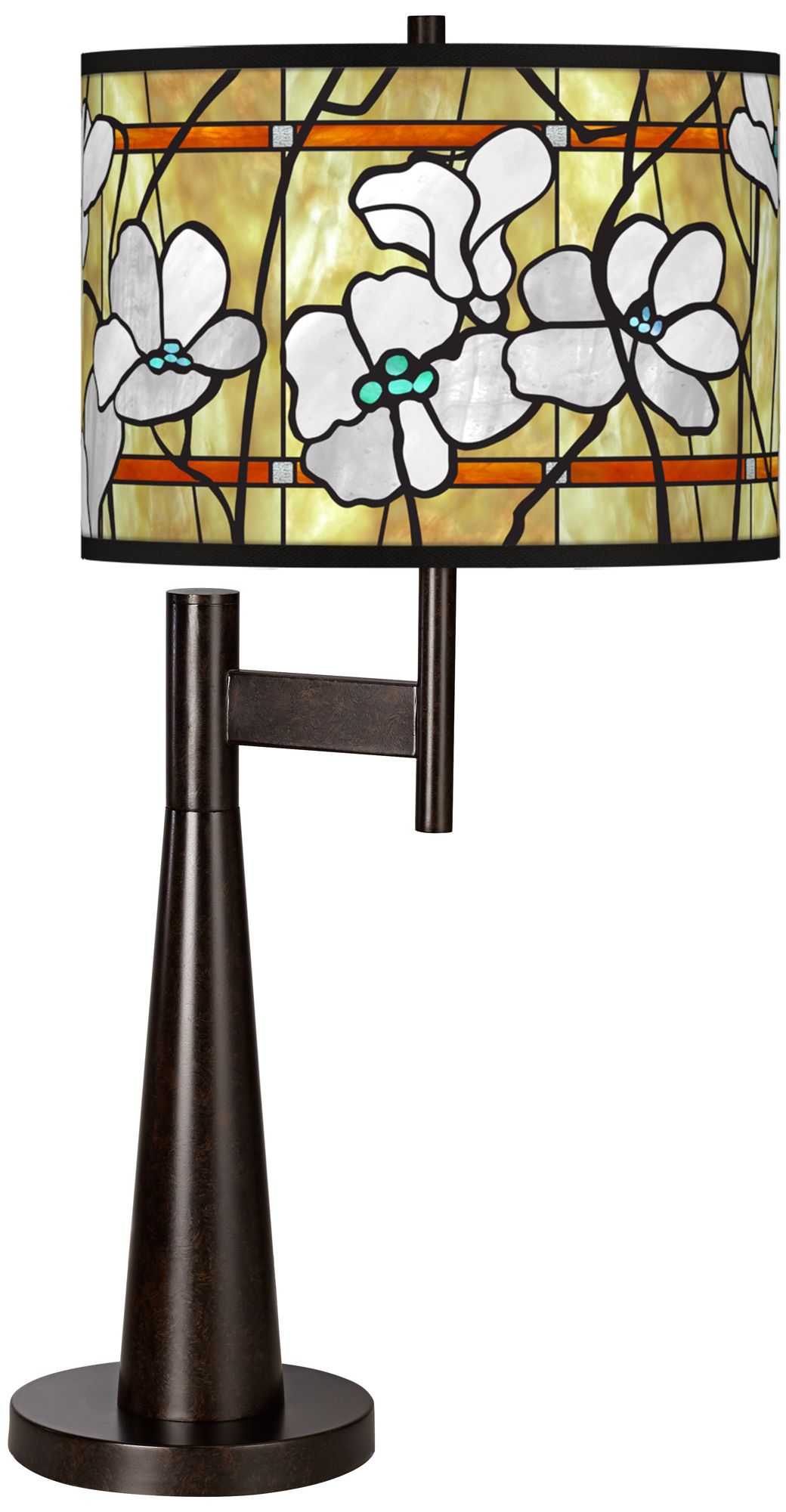 Magnolia Mosaic Giclee Novo Table Lamp