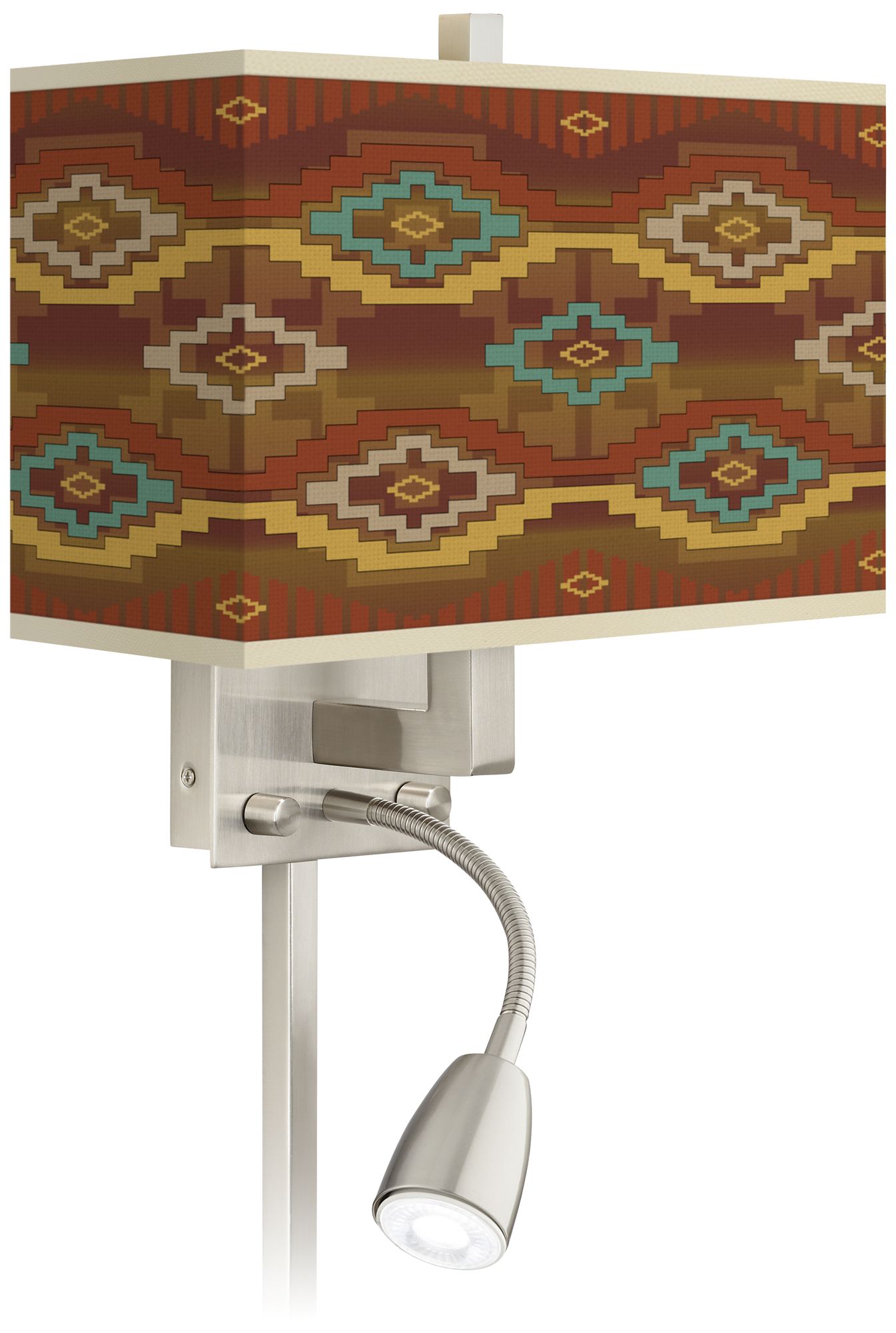 Southwest Sienna Giclee Glow LED Reading Light Plug-In Sconce
