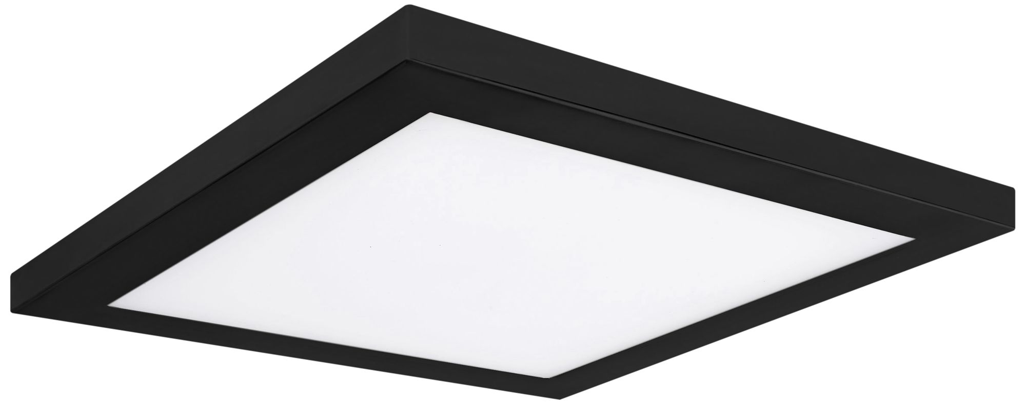 Platter 13" Square Black LED Outdoor Ceiling Light w/ Remote
