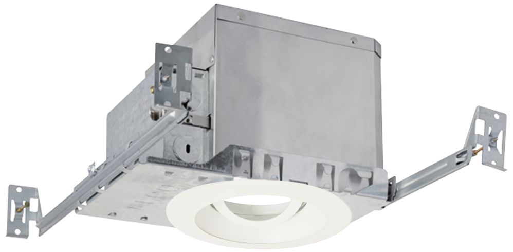 4" White 950 Lumen LED Adjustable Round Gimbal Recessed Kit