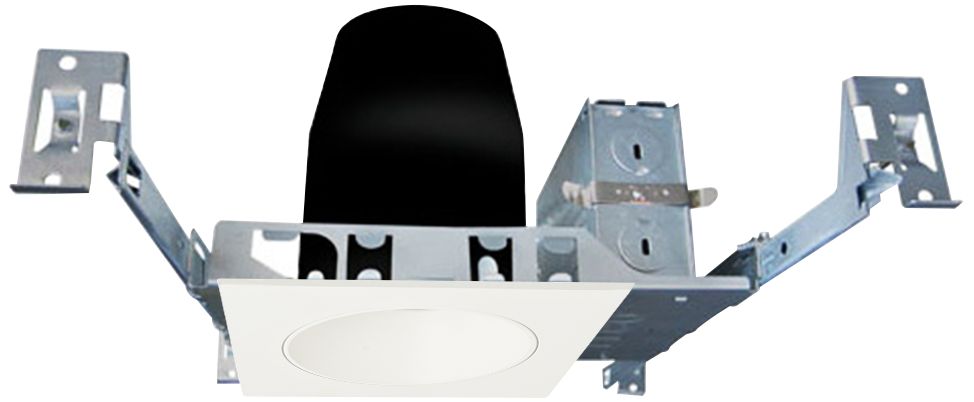 4" White 950lm LED Standard Square Reflector Recessed Kit