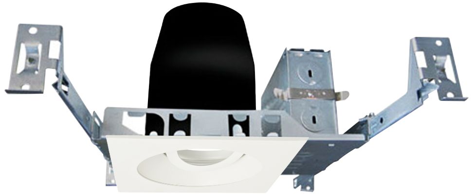 4" White 950 Lumen LED Standard Square Gimbal Recessed Kit