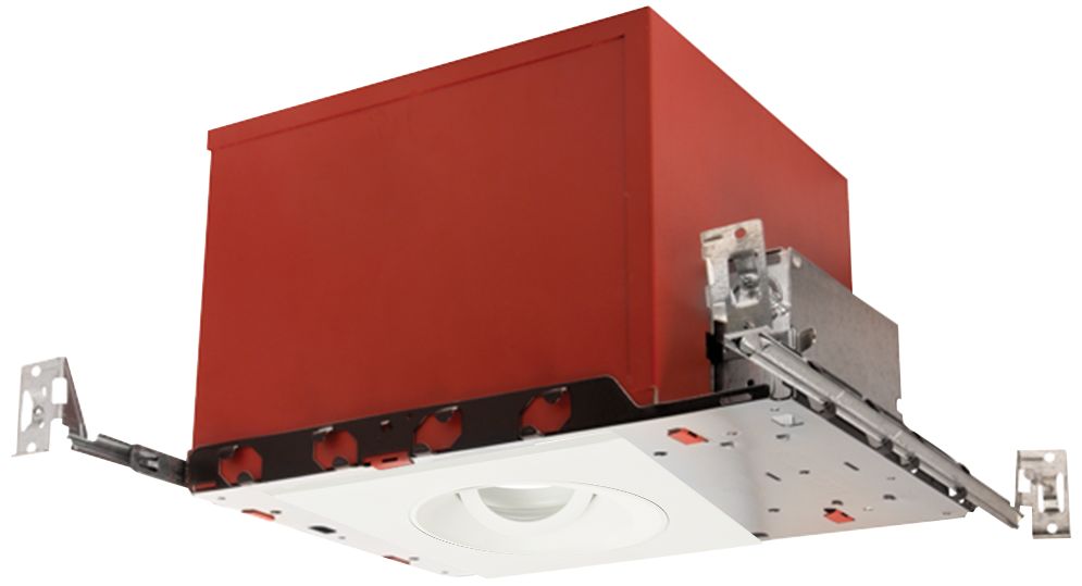 4" White 750 Lumen LED Fire-Rated Square Gimbal Recessed Kit
