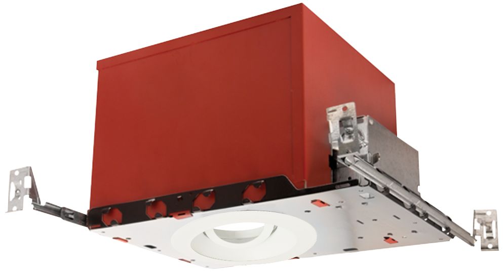 4" White 950 Lumen LED Fire-Rated Round Gimbal Recessed Kit