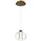 dweLED Crater 8 1/4" Wide Aged Brass LED Mini Pendant