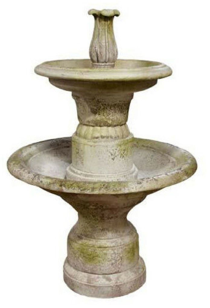 Orlandi Balustrade 56"H White Moss 2-Tier Outdoor Fountain