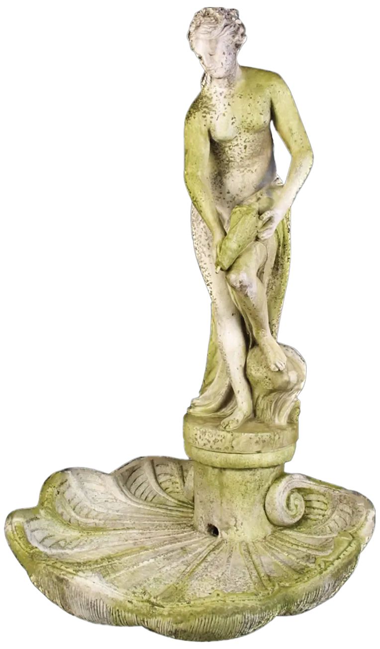 Venus with Shell 50" High White Moss Traditional Fountain