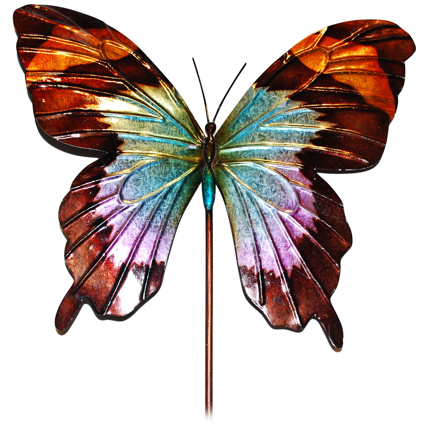 Eangee Butterfly Blue 24" High Decorative Garden Stake