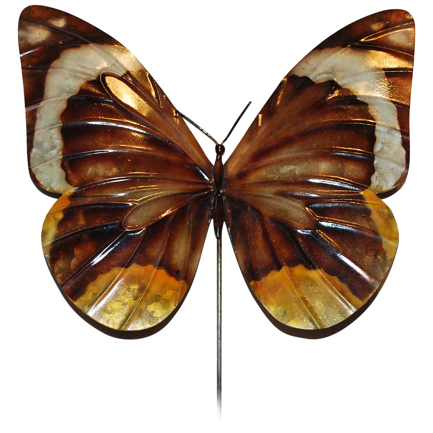 Eangee Butterfly Brown 24" High Decorative Garden Stake