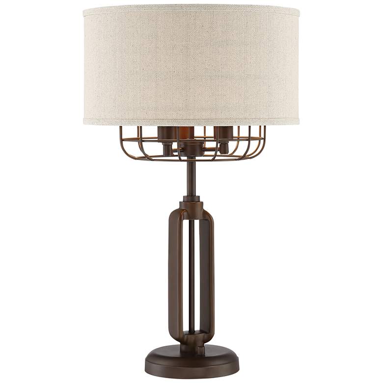 Tremont Bronze Iron Cage 3-Light Table Lamp - #76M98 | Lamps Plus