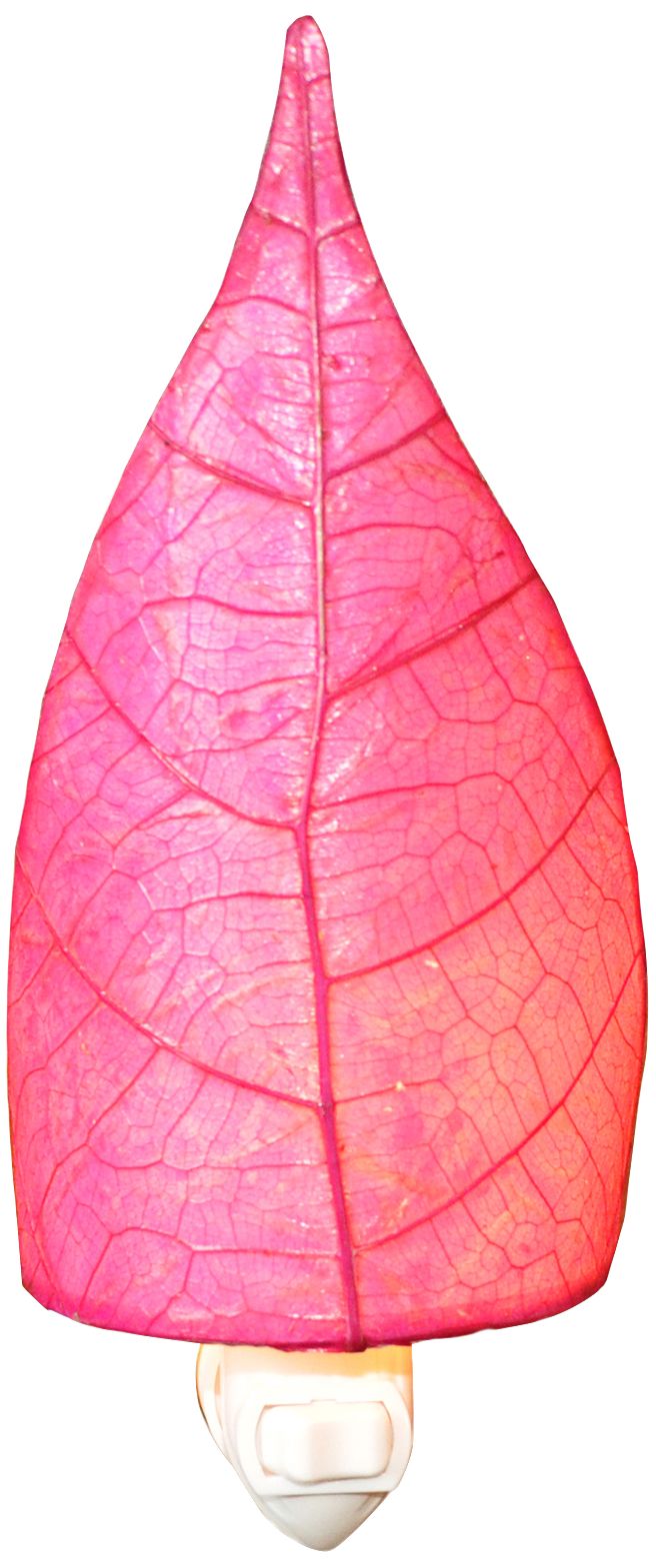 Leaf 8" High Pink Fossilized Cocoa Plug-In Night Light