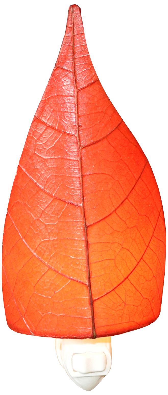 Eangee Leaf 8" High Red Cocoa Plug-In Night Light