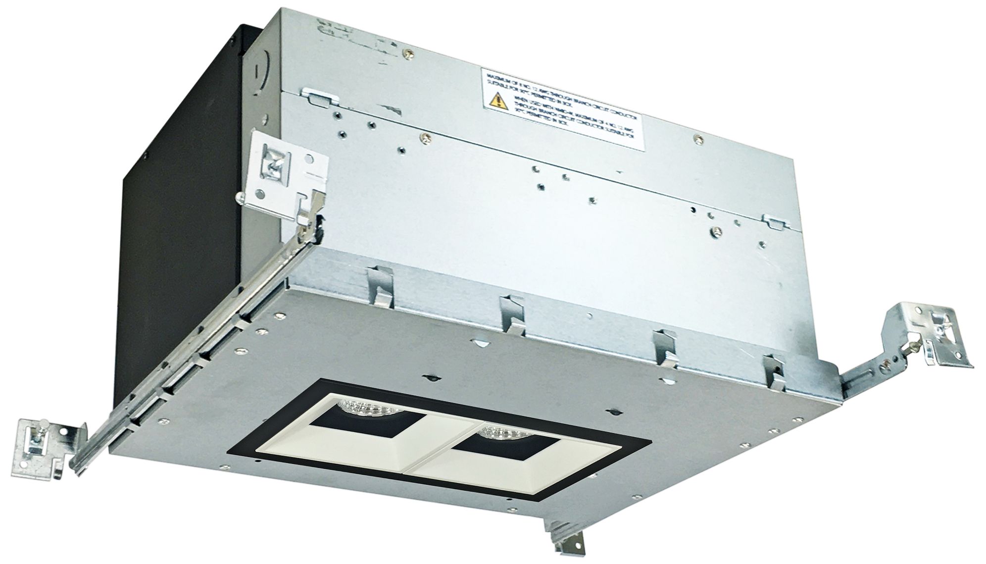 Iolite 4" Black/White-Black 2-Head 800lm LED Recessed Kit