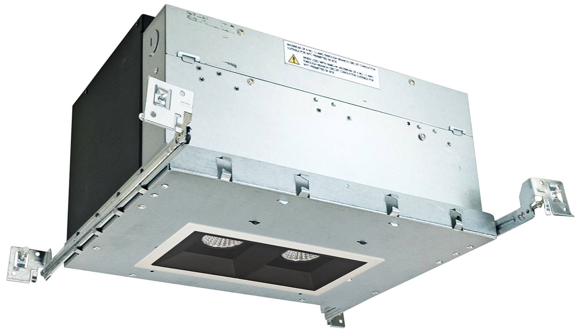 Iolite 4" Black-White 2-Head 1000lm LED Fixed Recessed Kit