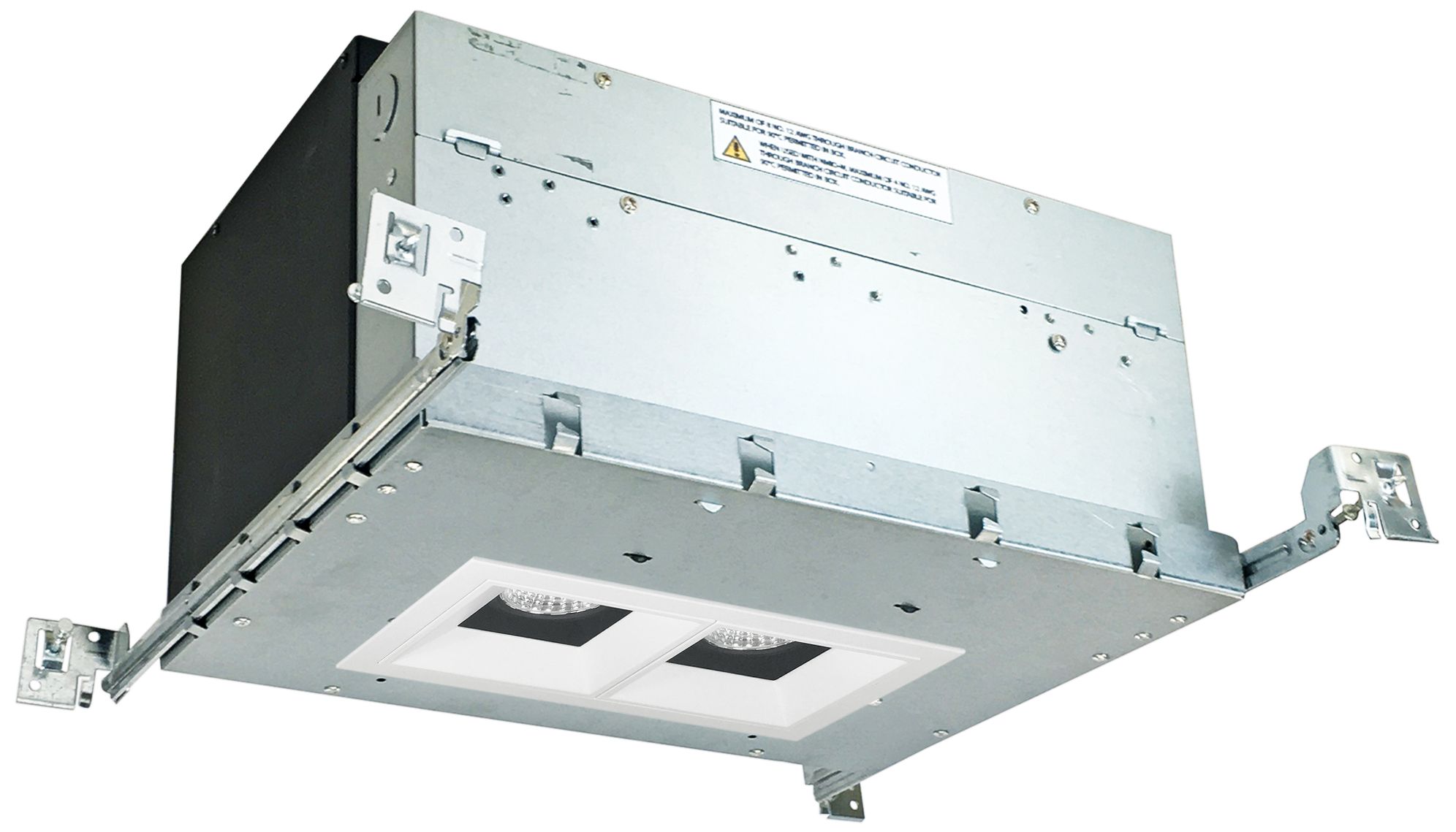 Iolite 4" Black/White-White 2-Head 1000lm LED Recessed Kit