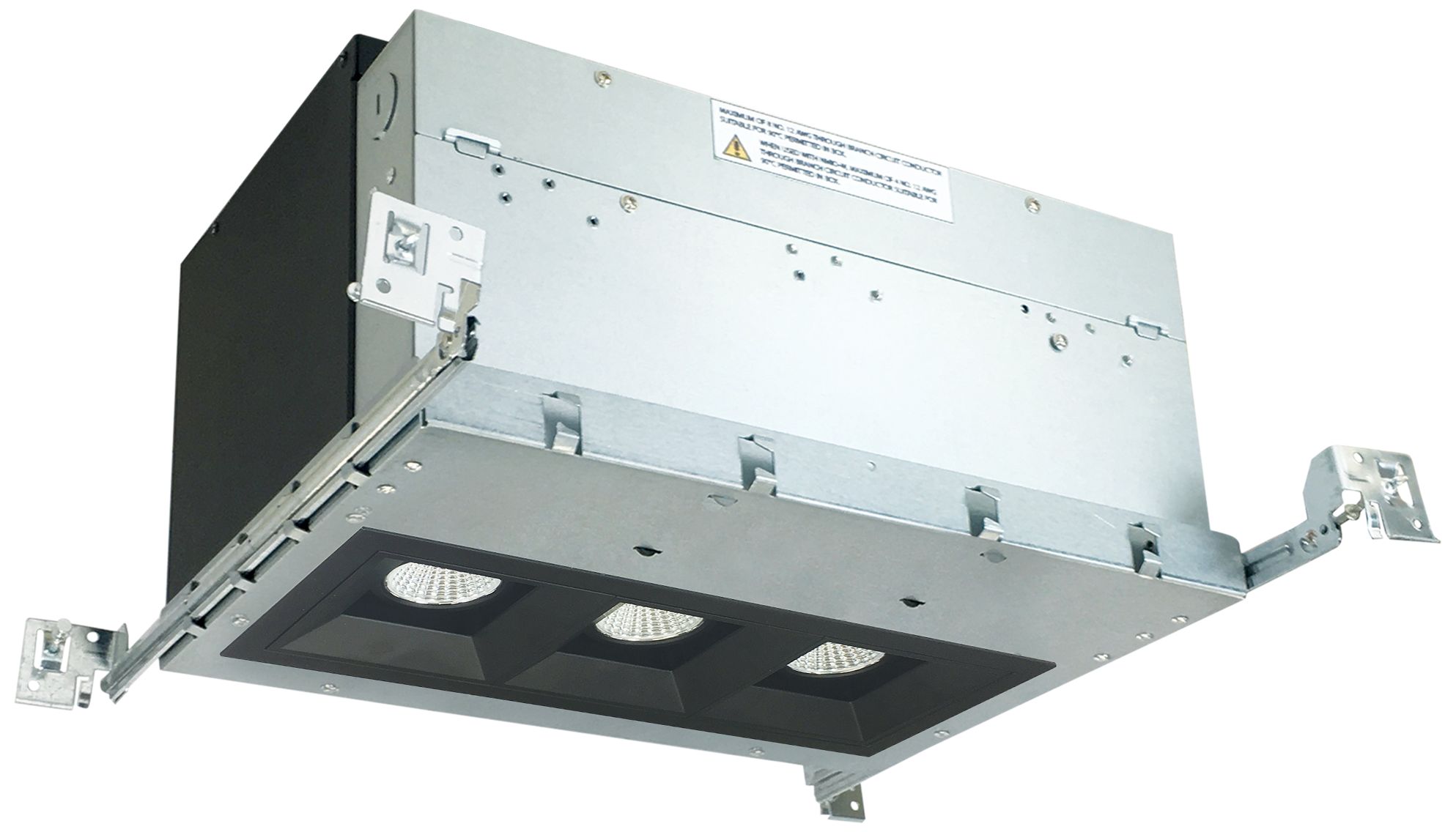 Nora Iolite 4" Black 3-Head 800 Lumen LED Fixed Recessed Kit