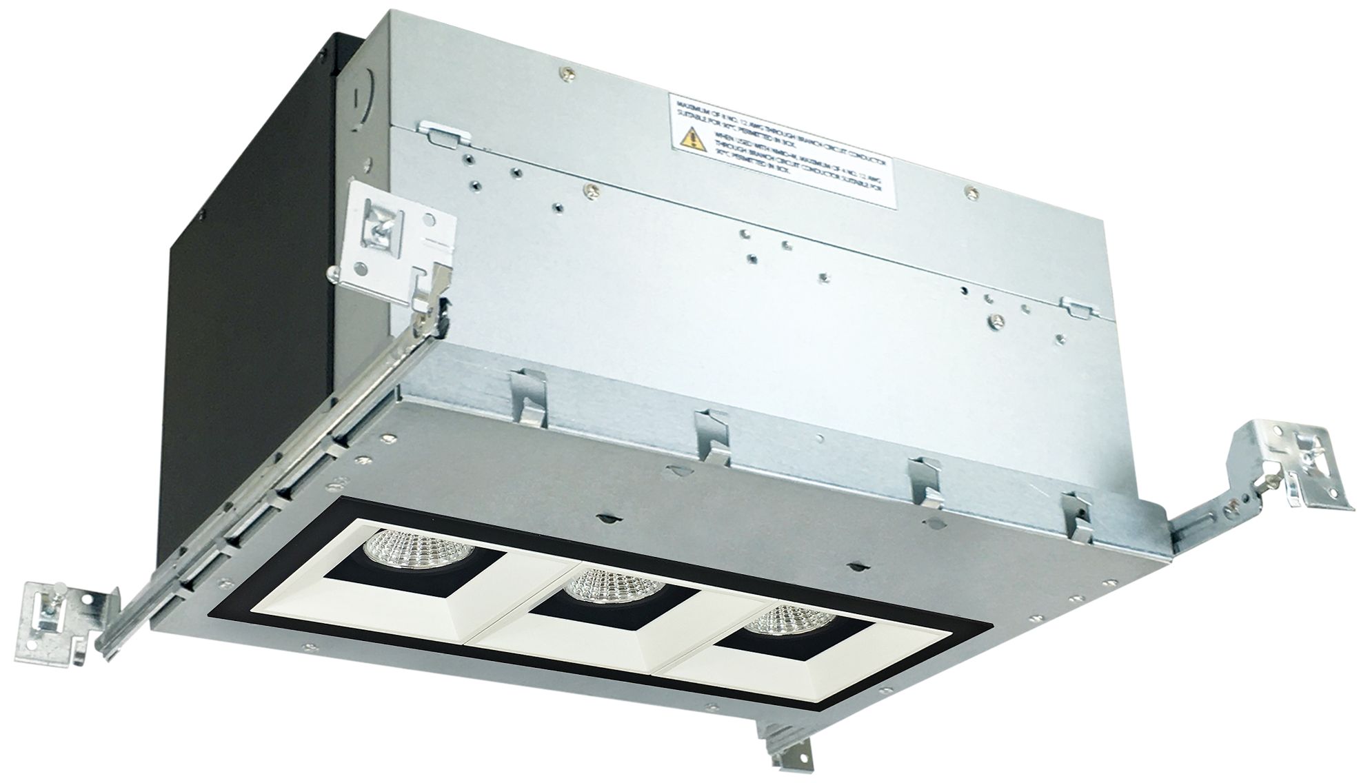 Iolite 4" Black/White-Black 3-Head 800lm LED Recessed Kit