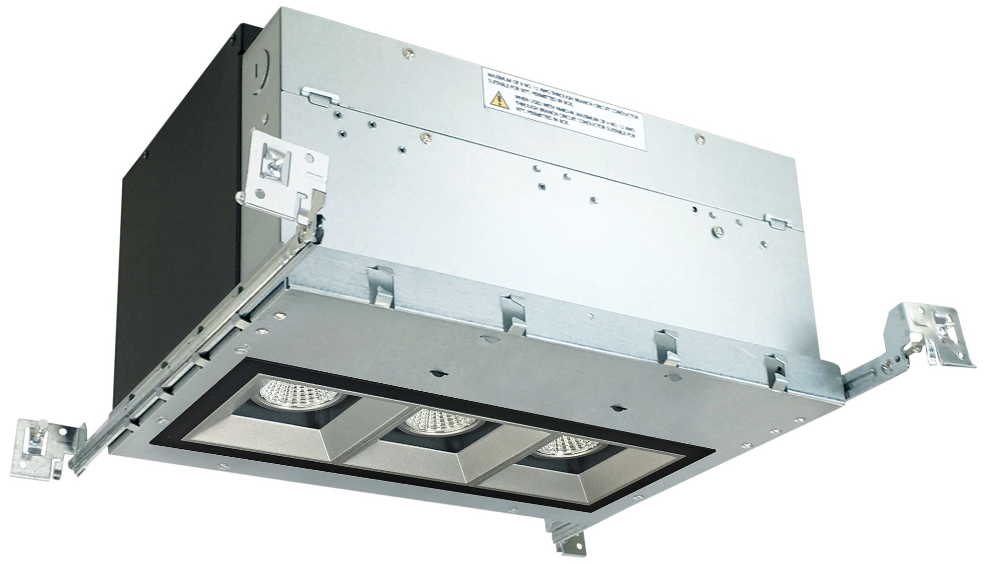 Iolite 4" Haze-Black 3-Head 1000lm LED Fixed Recessed Kit