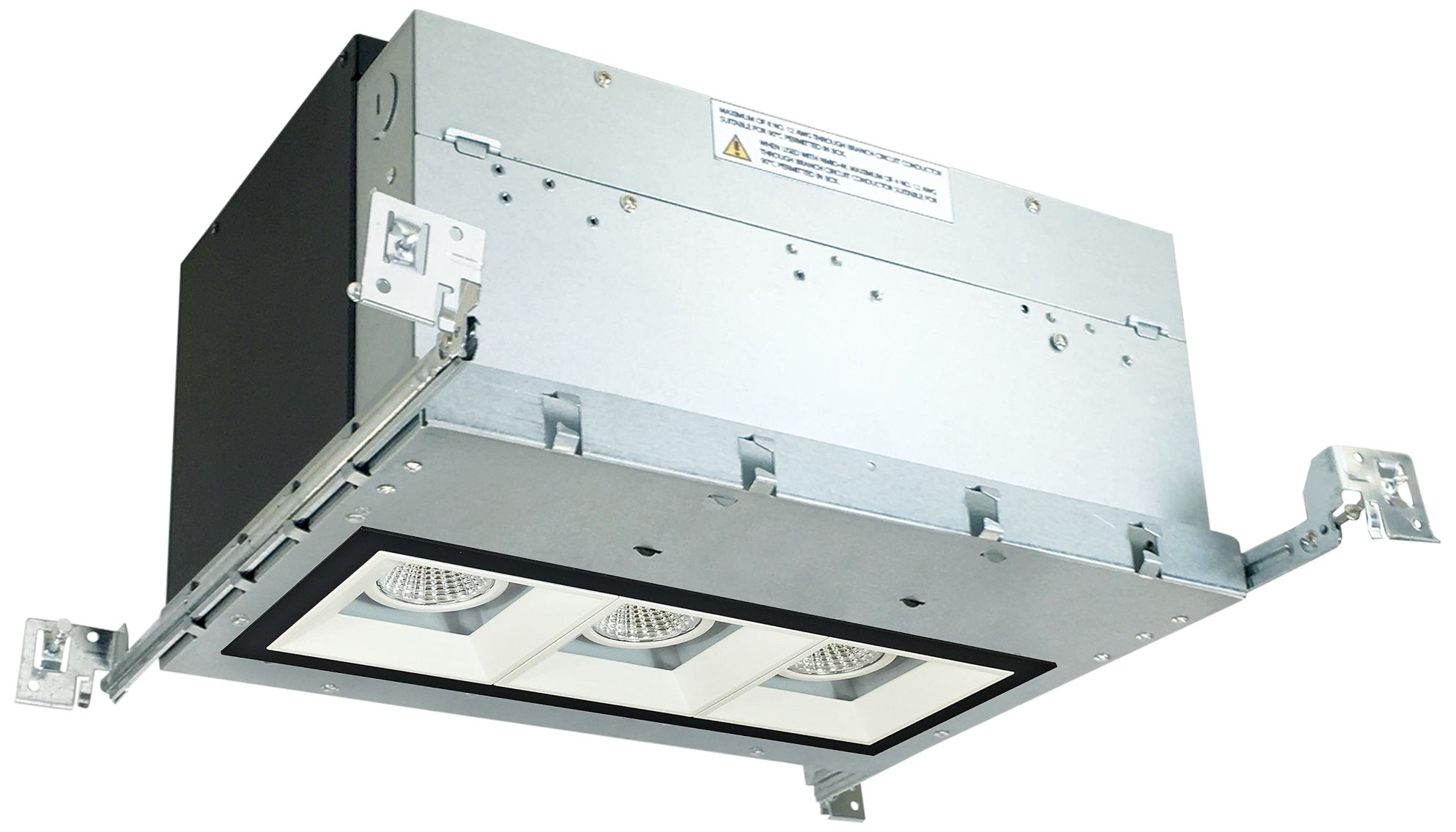 Nora Iolite 4" White-Black 3-Head 800 Lumen LED Recessed Kit