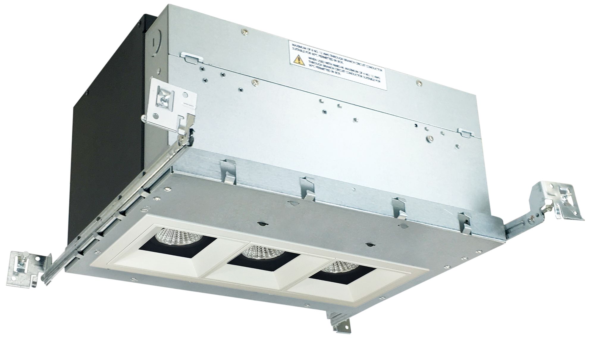 Iolite 4" Black/White-White 3-Head 800lm LED Recessed Kit
