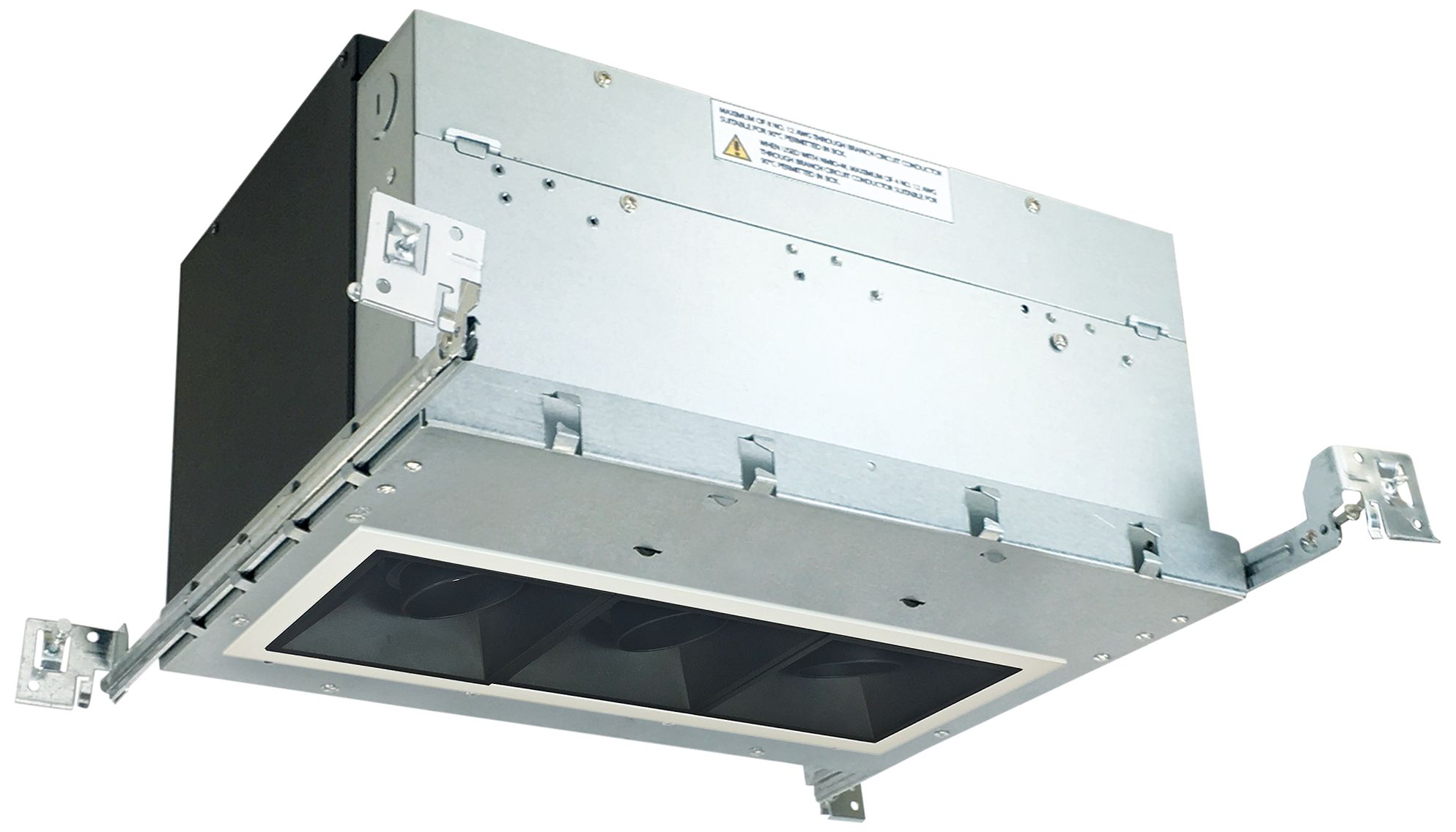 Iolite 4" Black-White 3-Head 800lm LED Snoot Recessed Kit