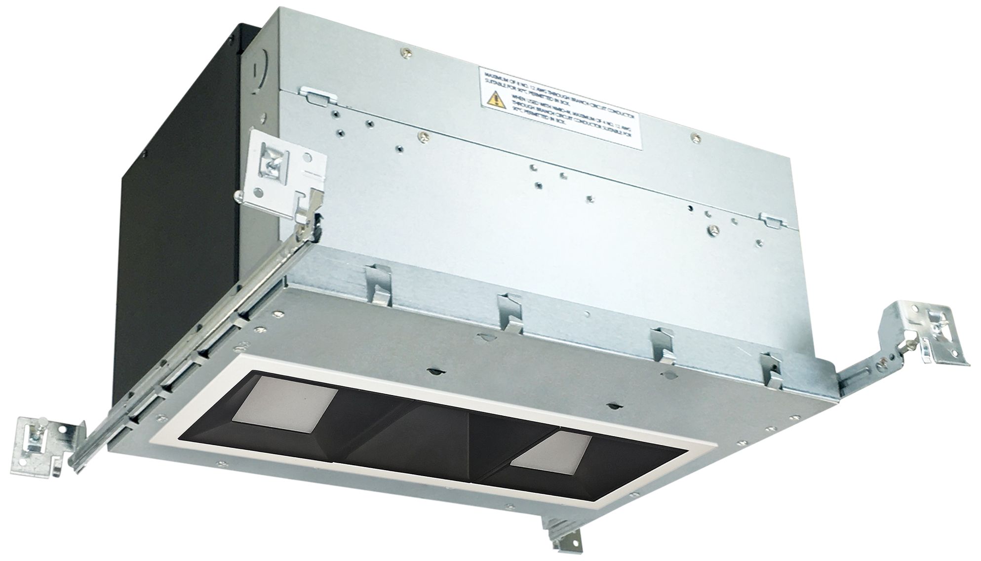 Iolite 4" Black-White 3-Head 1000lm LED Wall Wash Recess Kit