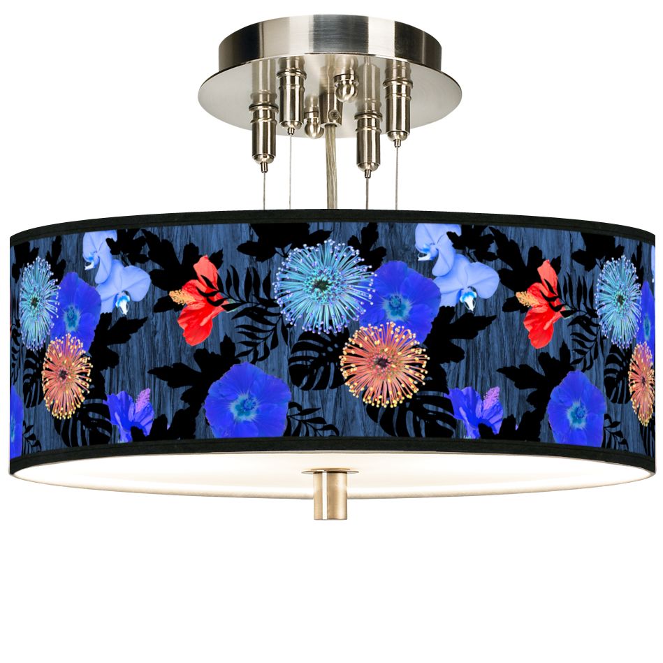 Midnight Garden Giclee 14" Wide Ceiling Light