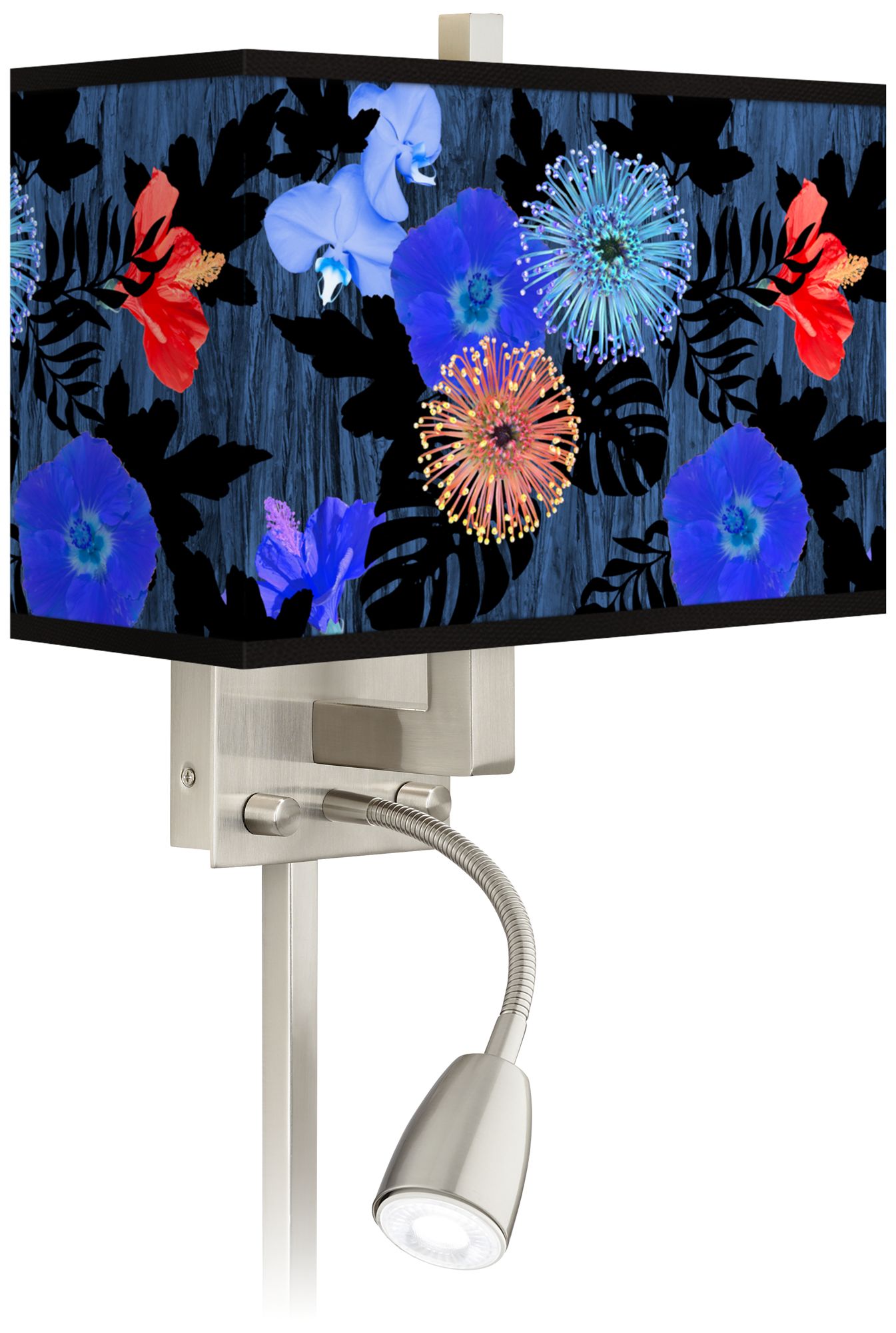 Midnight Garden Giclee Glow LED Reading Light Plug-In Sconce