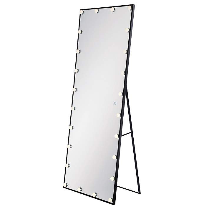 Eurofase Black 24 X 65 Led, Self Standing Mirror With Lights