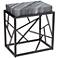 Julia 20" Wide Black and Marble Accent Table