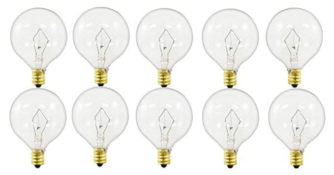 Tesler Clear 40 Watt Candelabra Globe Bulb Pack of 10