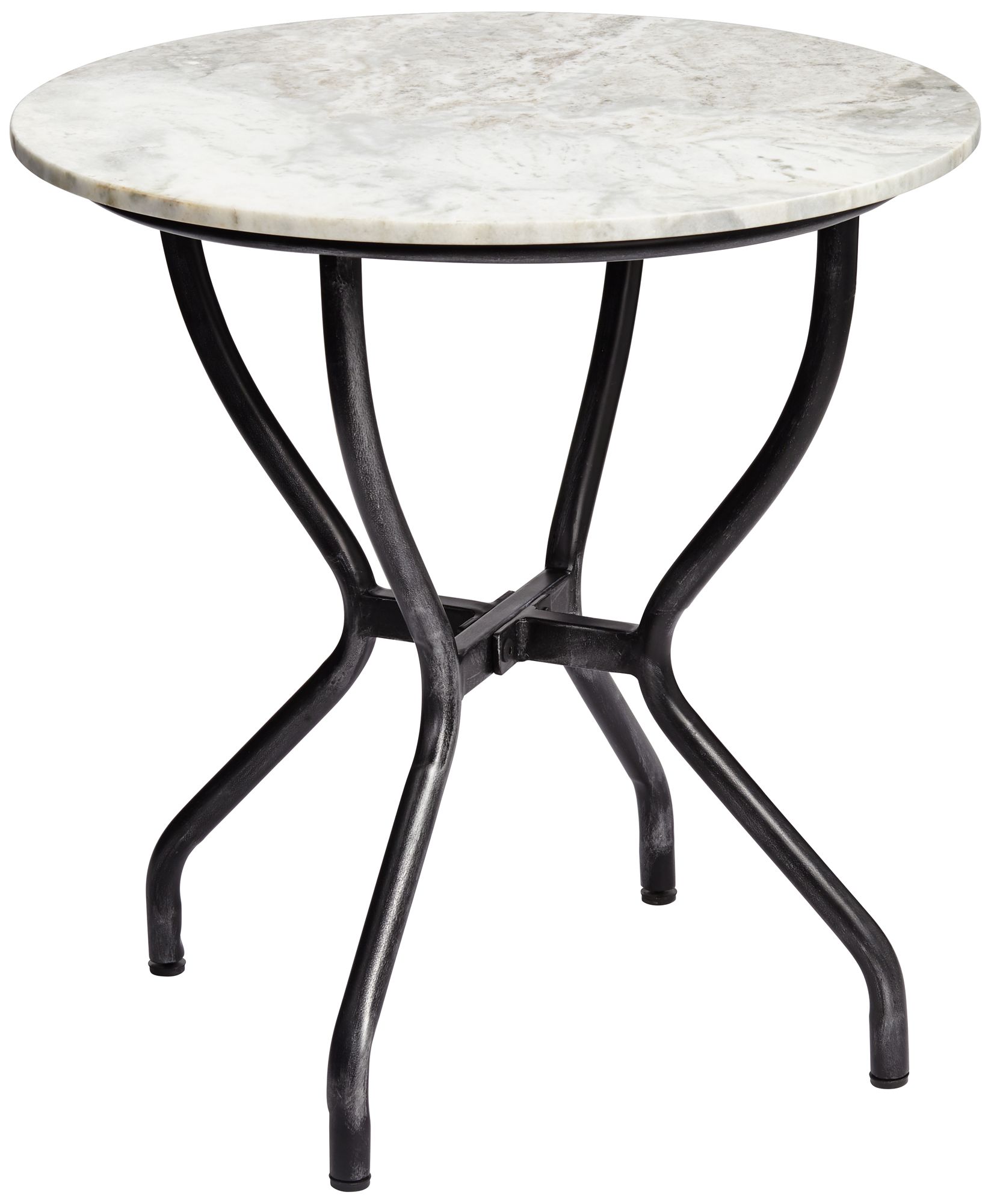 Tavolo 25" High Black and Marble Accent Table