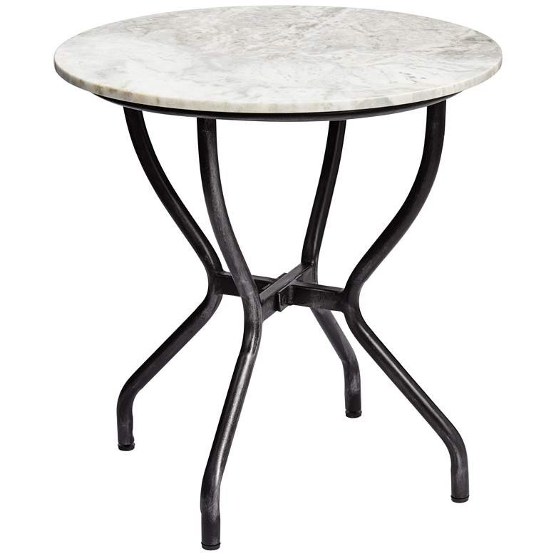 Tavolo 25&quot; High Black and Marble Modern Accent Martini Table