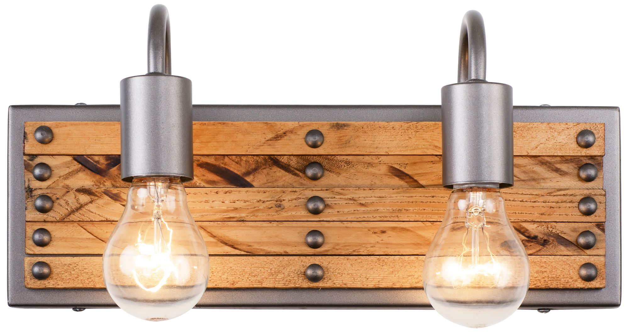 Ella Jane 6 1/2"H New Bronze and Wood 2-Light Wall Sconce