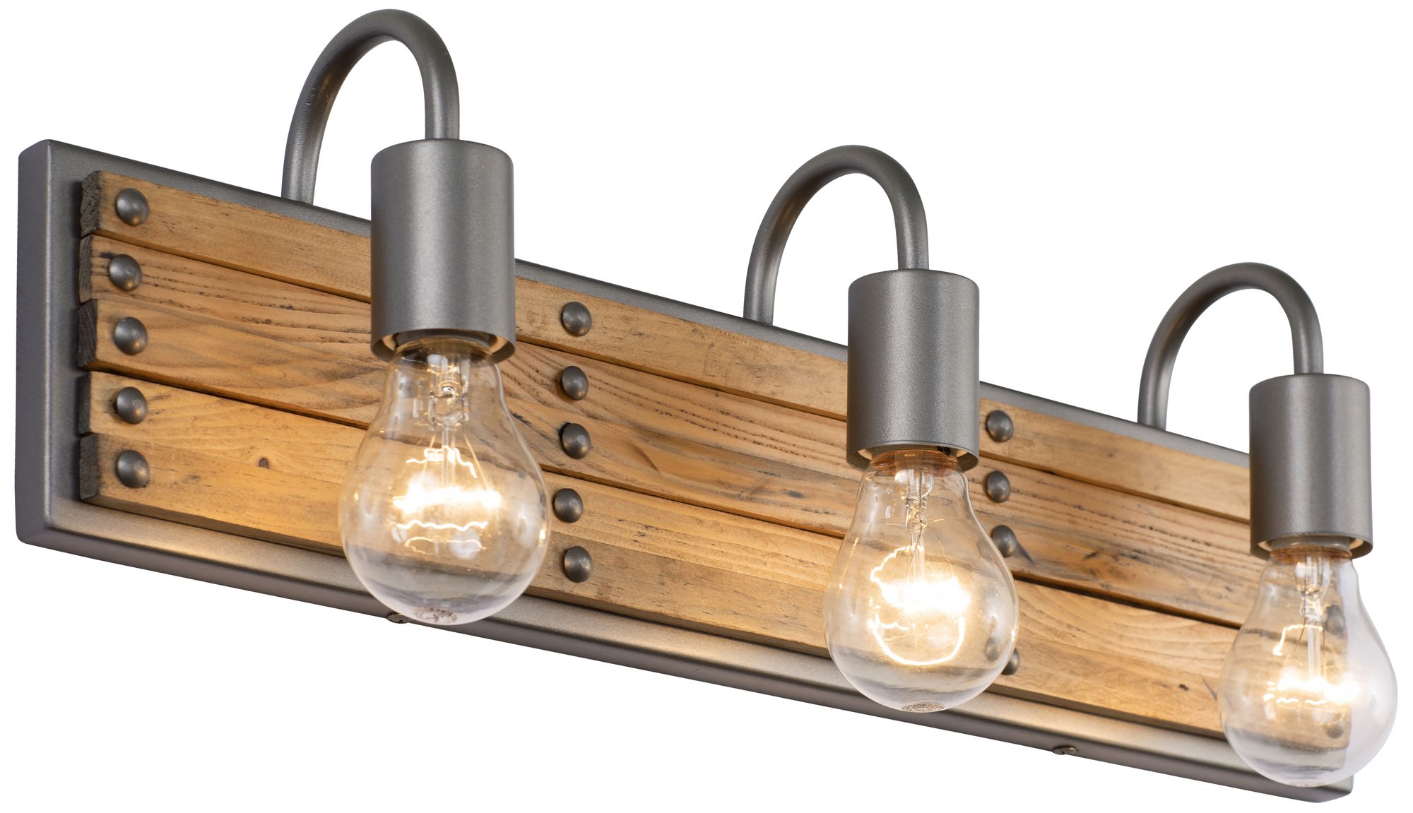 Ella Jane 21"W New Bronze and Honey Wood 3-Light Bath Light