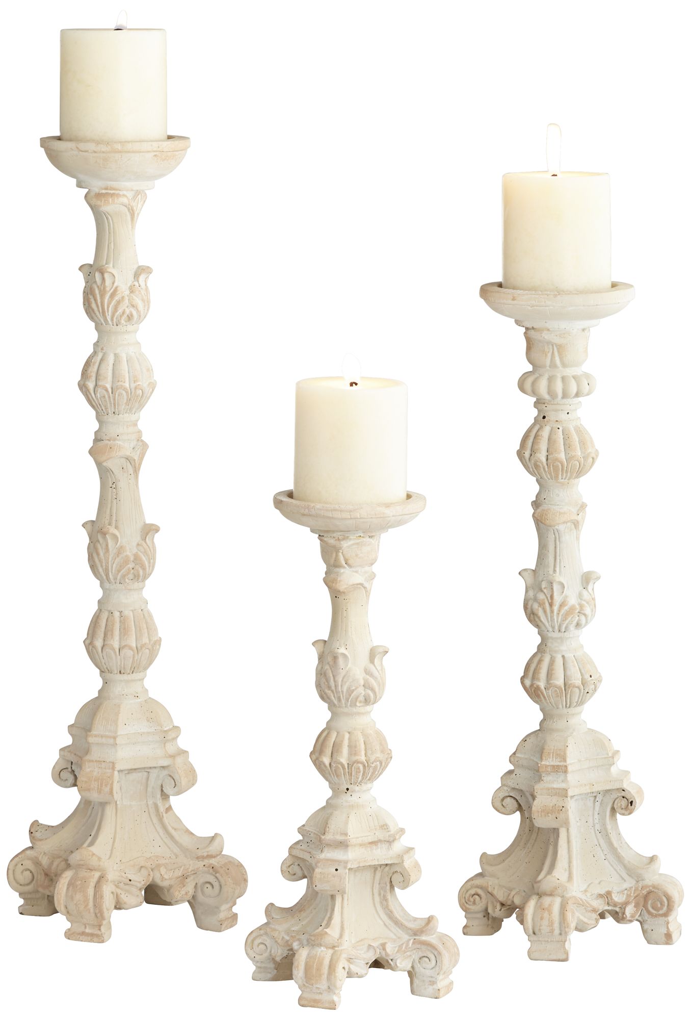 set of three candle holders