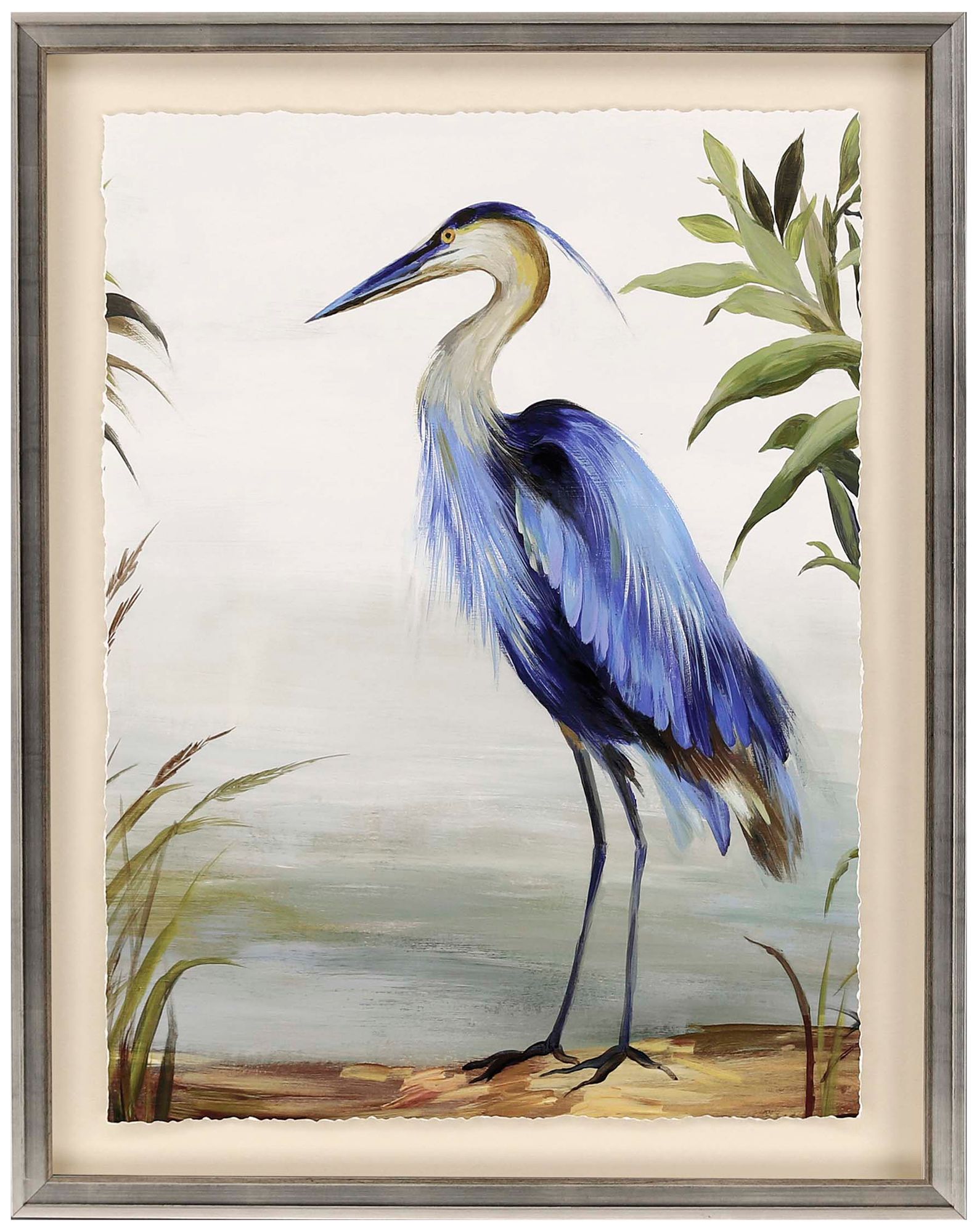 Blue Heron 44" High HandFinished Framed Wall Art 773J0 Lamps Plus
