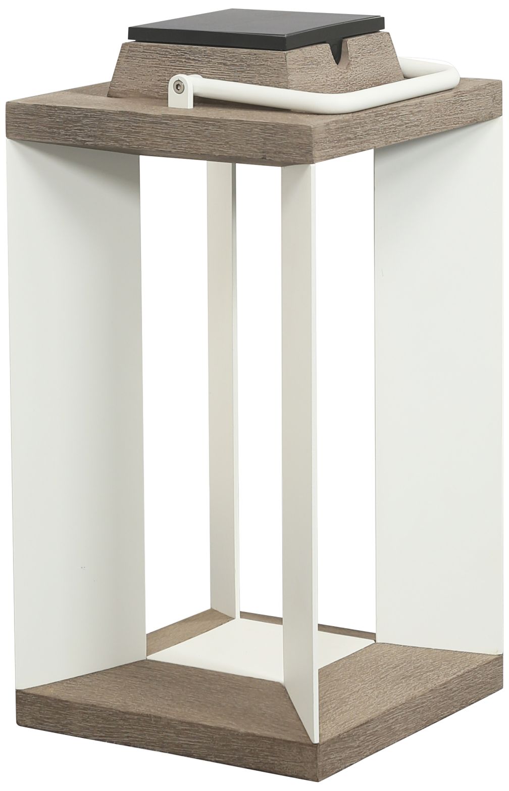 Blade 18 1/2"H White Weathered Teak Wood LED Solar Lantern
